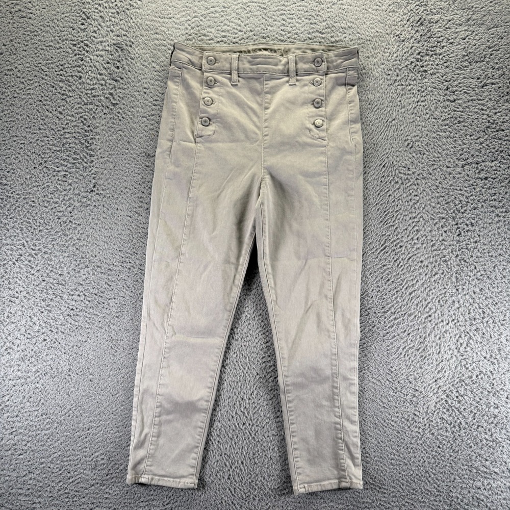 American Eagle Outfitters Next Level Jeans Womens 12 Beige Denim Jegging Stretch